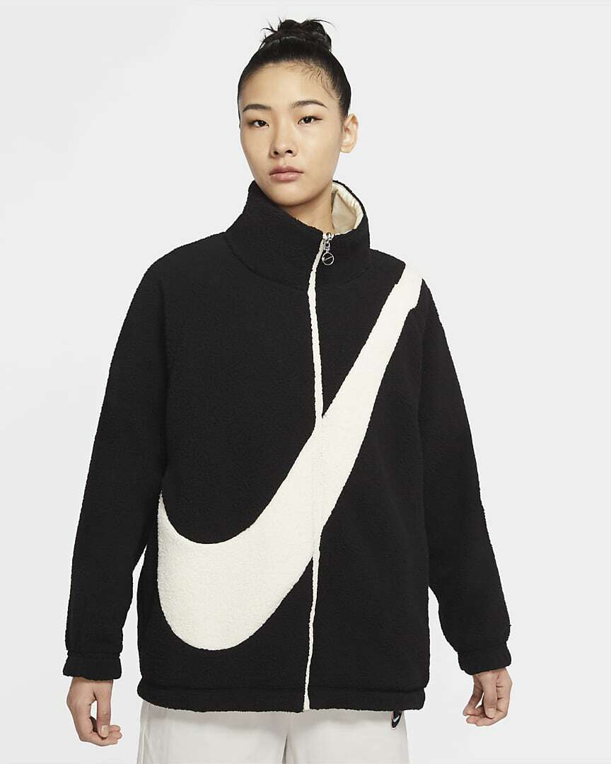 特價現貨┃女款 NIKE 毛毛外套 雙面 雙面穿 毛毛 大勾 搖粒絨 黑白 DC5138-010