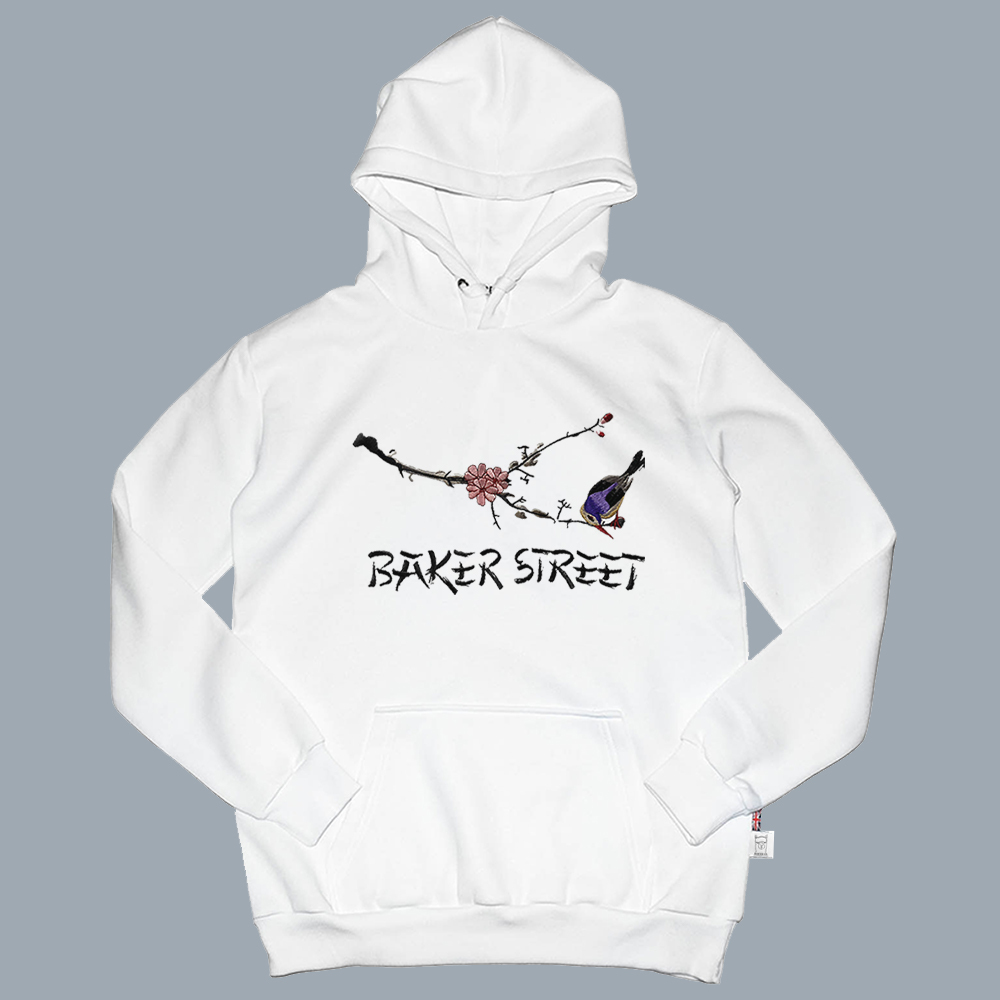 Embroidery-ImageofEast 梅花與鳥 刺繡 梳搖剪長袖帽T