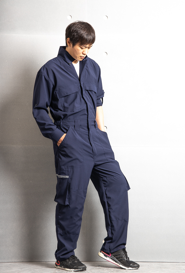 癸海 GUIHAI│美式飛行連身服(滅菌布)│大V領口│丈青