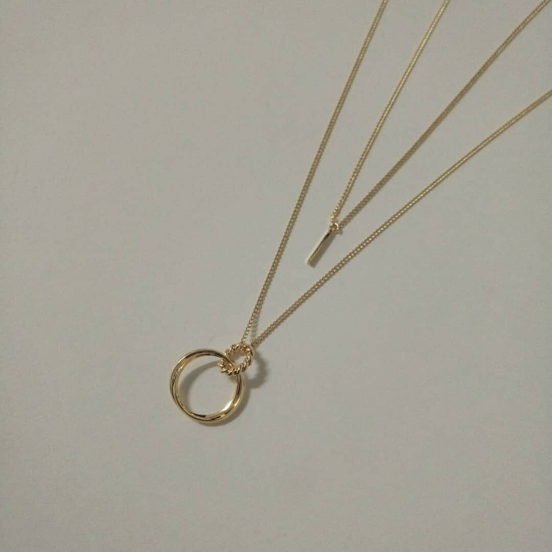 #現貨 #正韓飾品 (ACCN201) 直槓雙圈 項鍊兩件組