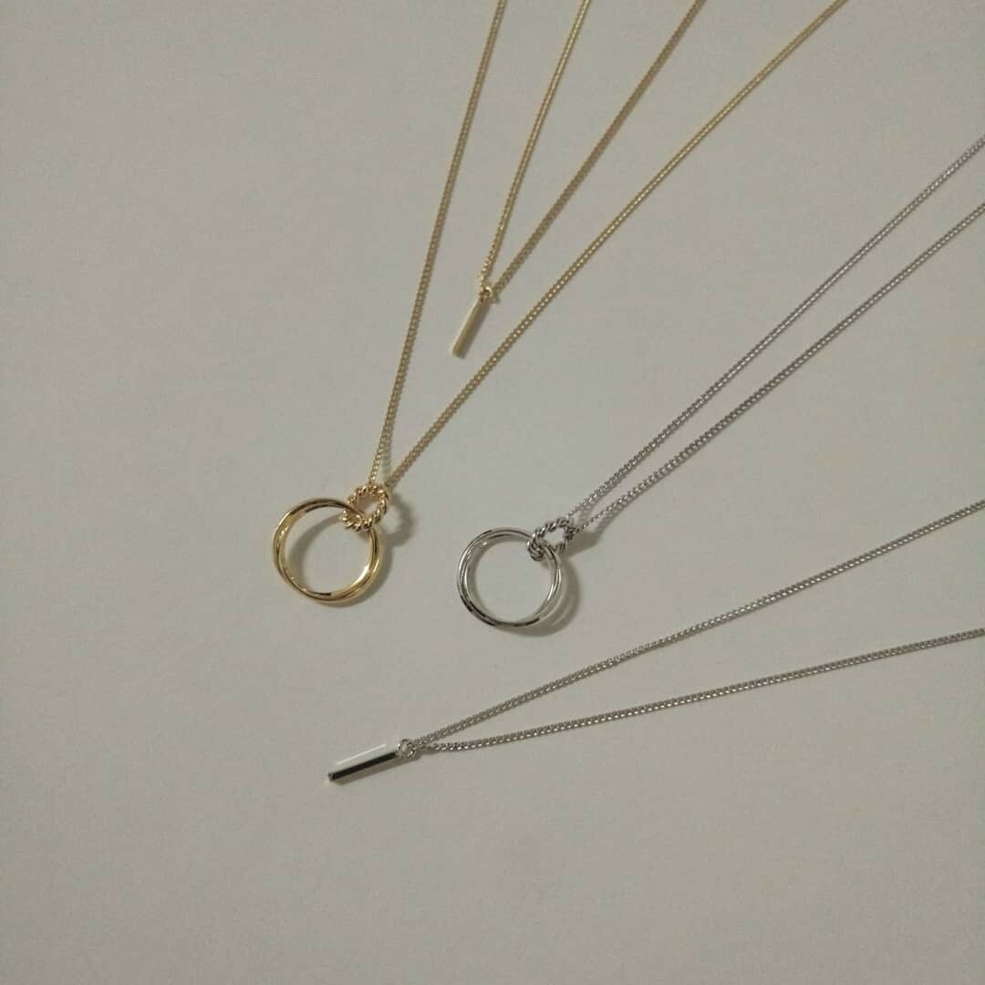 #現貨 #正韓飾品 (ACCN201) 直槓雙圈 項鍊兩件組