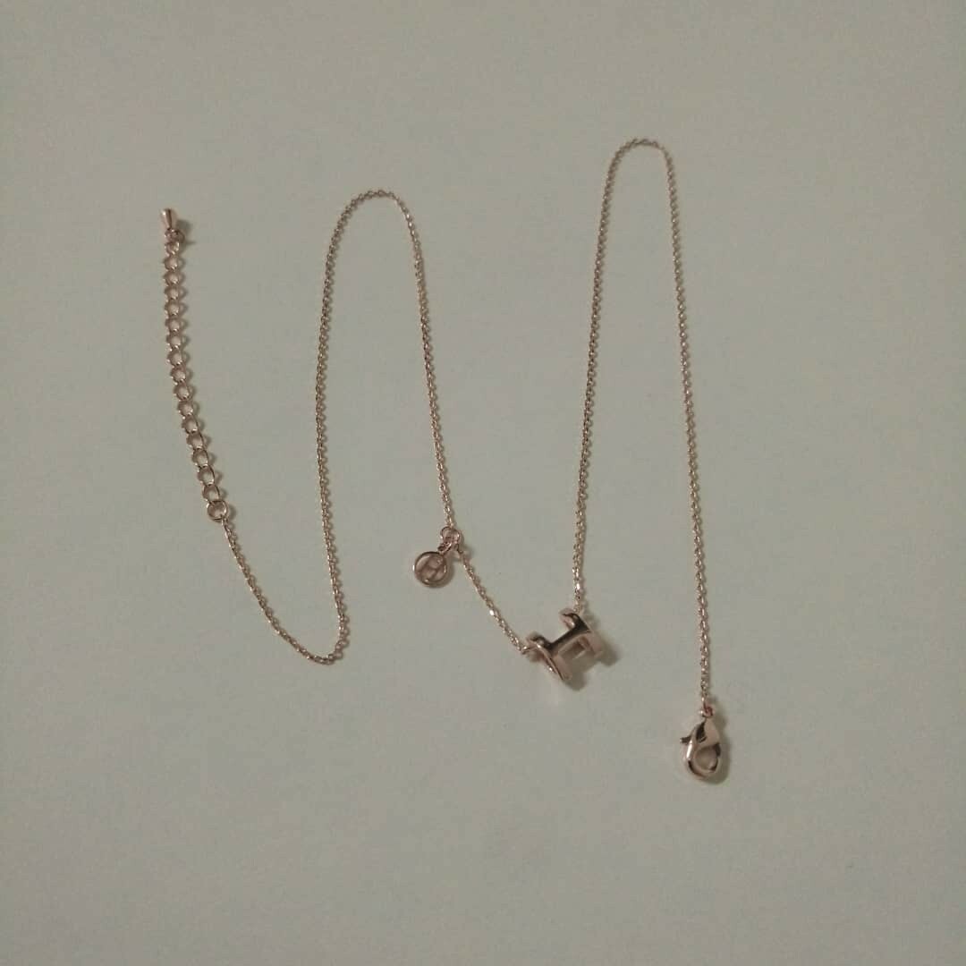 #現貨 #正韓飾品 (ACCN203) 玫瑰金鏤空H項鍊
