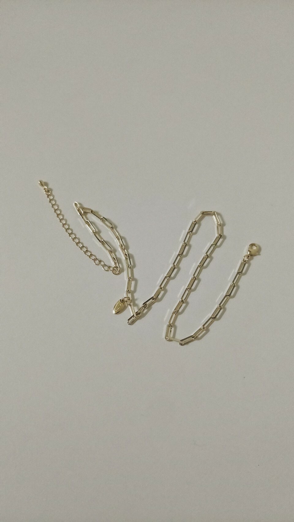 #現貨 #正韓飾品 (ACCN101) 橢圓小牌鏤空金項鍊