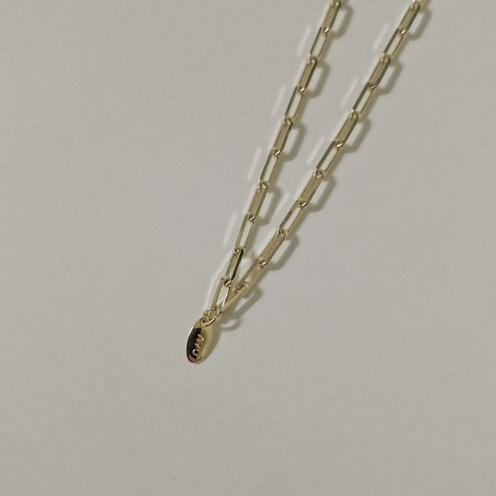 #現貨 #正韓飾品 (ACCN101) 橢圓小牌鏤空金項鍊