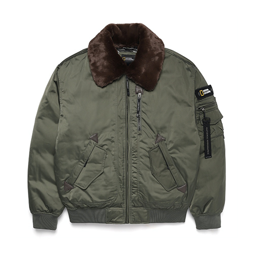 RDS) Collar Duck Down Flight Jacket - F/KHAKI