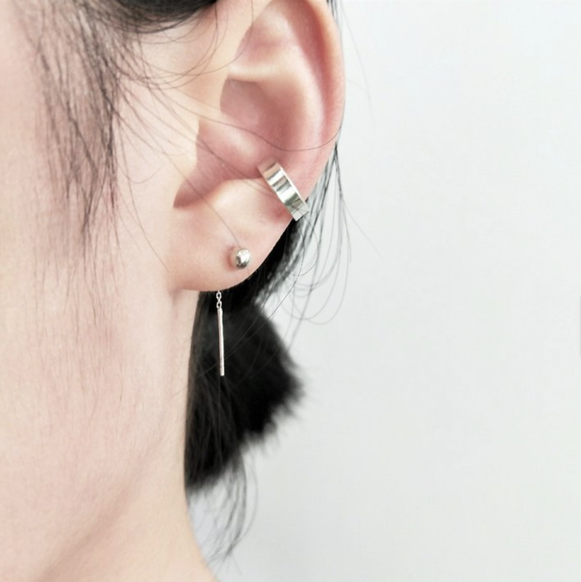 │簡約│素面耳骨夾 • 輕耳飾 • 純銀耳環 • 設計師原創
