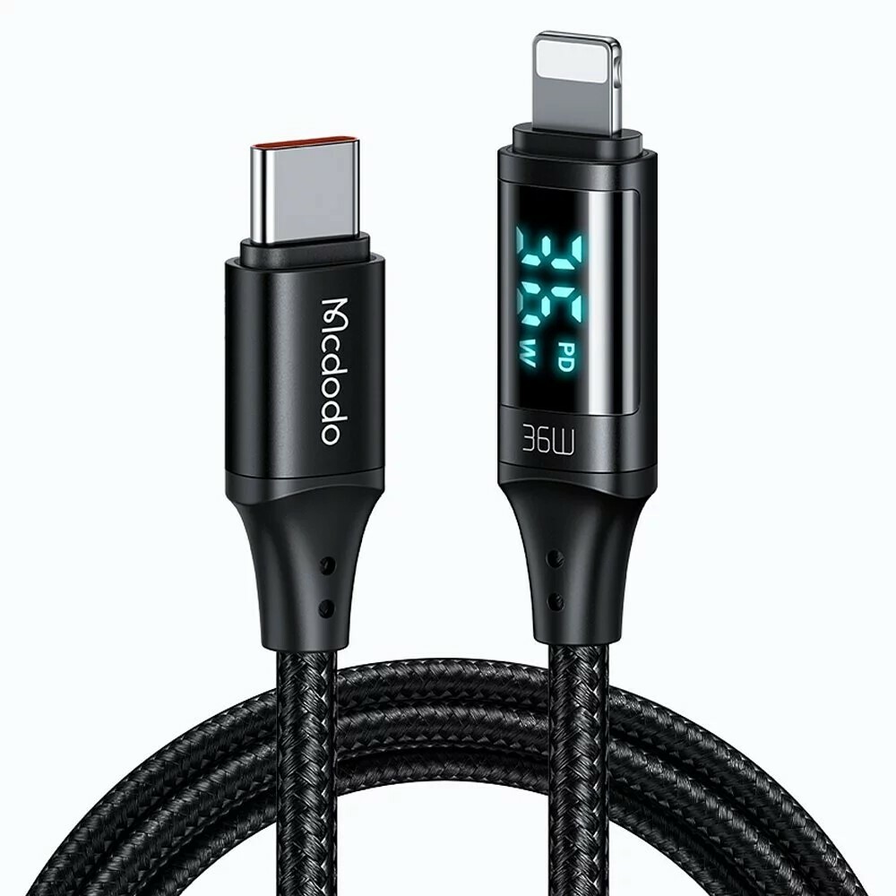 【Mcdodo麥多多】 PD/Lightning/Type-C/iPhone充電線傳輸線快充線 36W 功率數顯 泰坦 1.2M