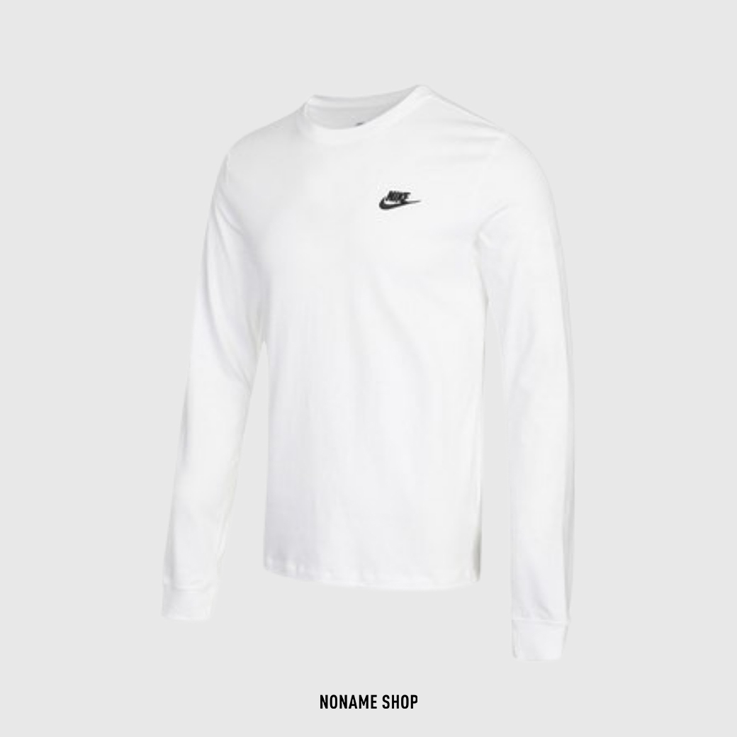 NIKE NSW 刺繡 字勾 長袖 白