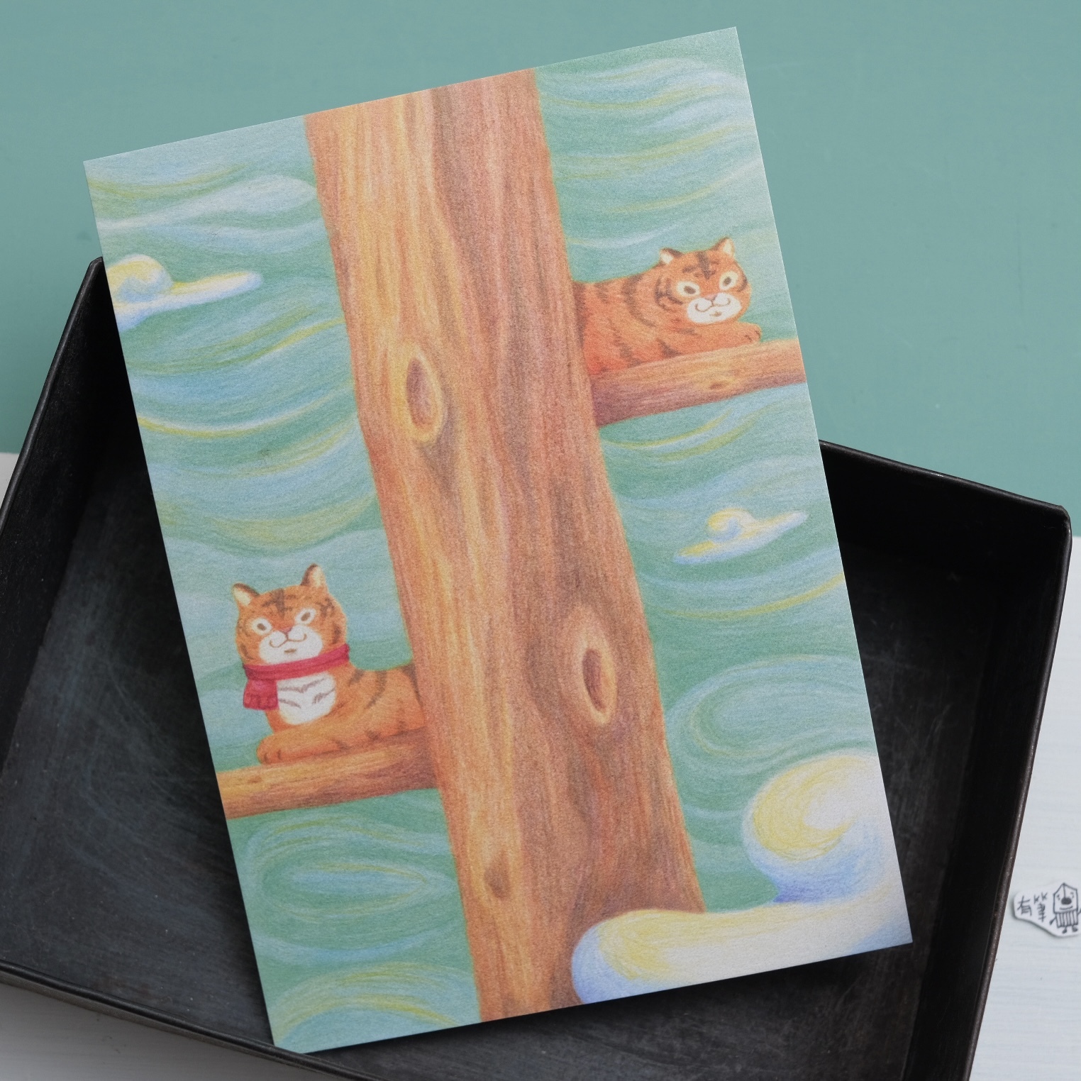 兩隻小老虎 明信片 / 臺灣 白色吉米 虎年明信片