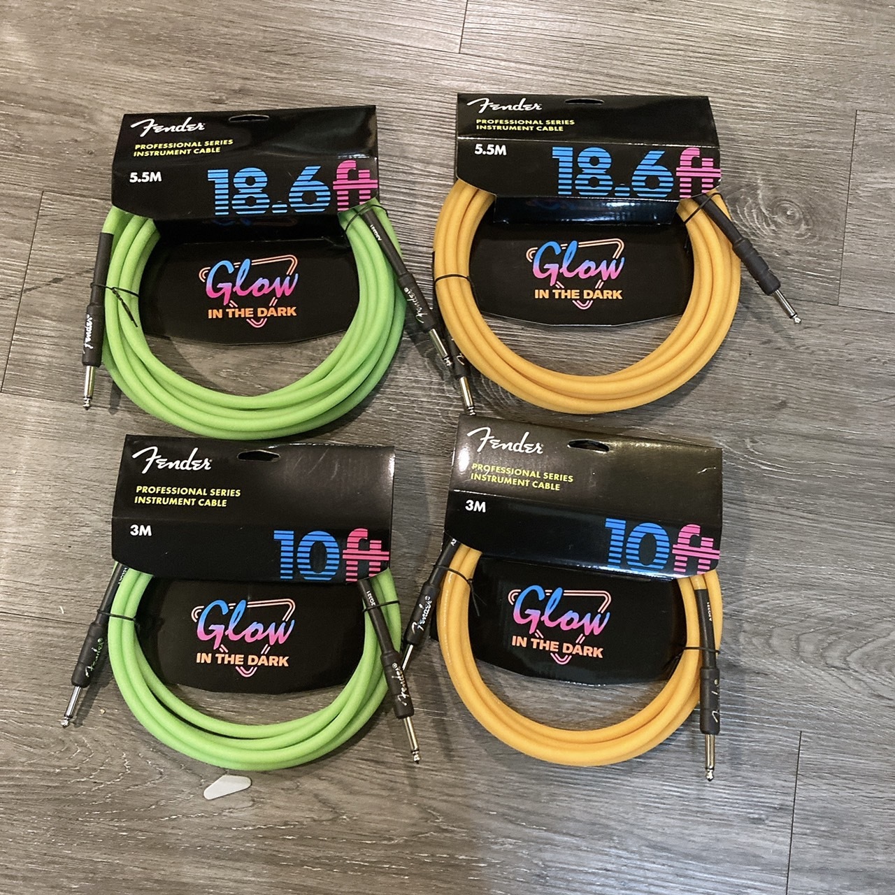 Fender Pro Glow in the dark 三色 螢光導線 導線 雙直頭