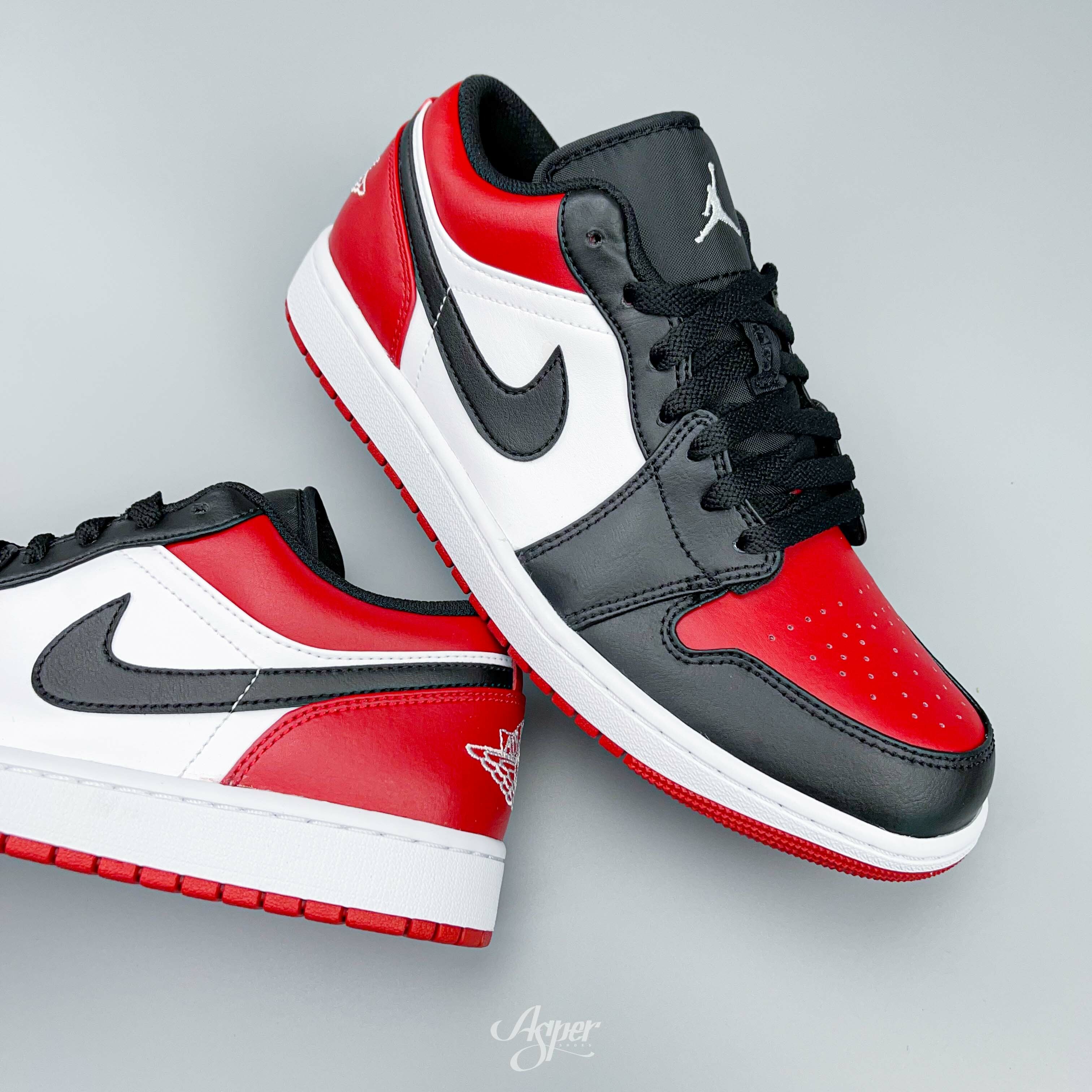 AIR JORDAN 1 LOW BRED TOE AJ1 黑紅 黑頭 喬丹 553558-612