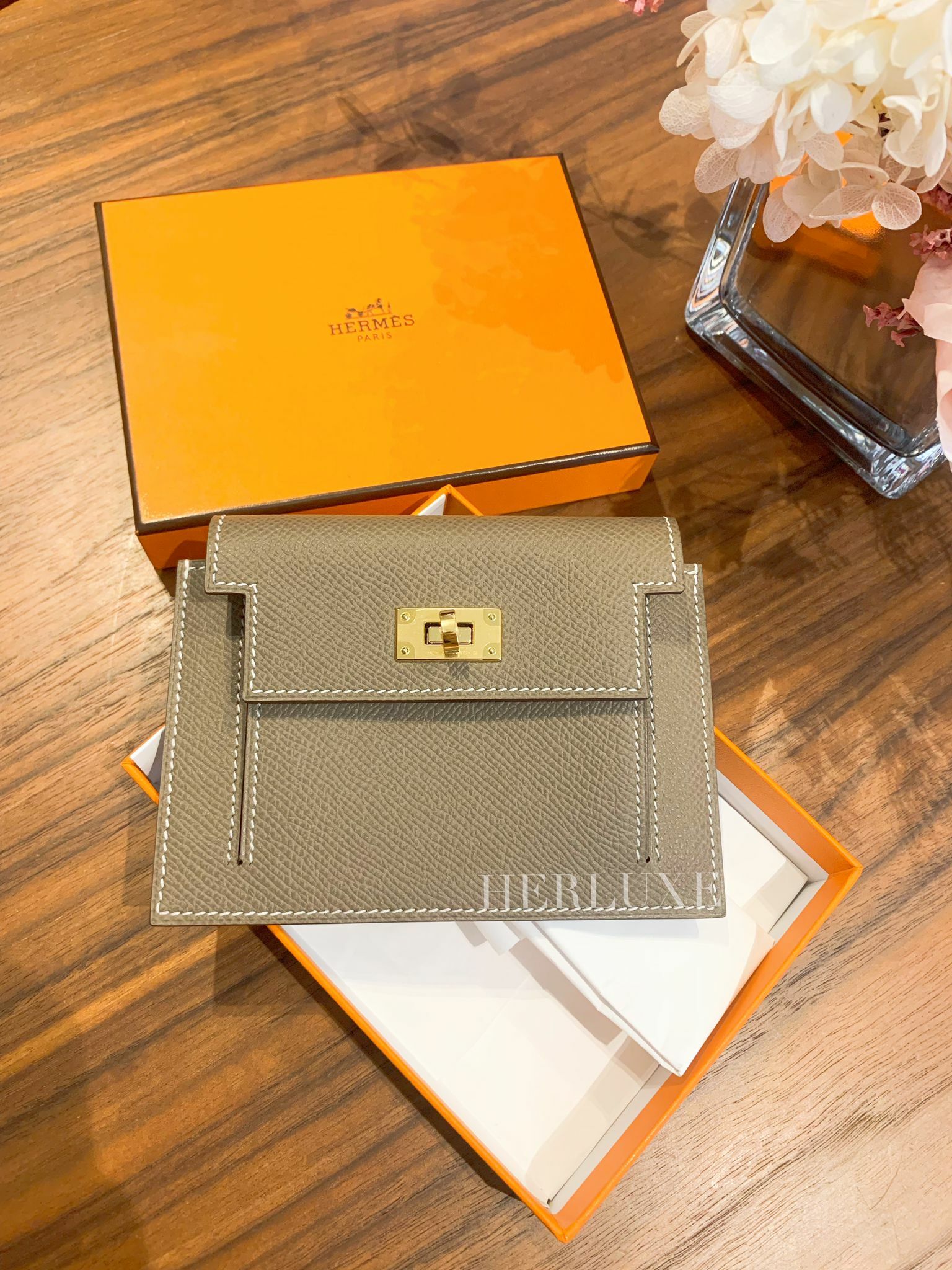 Kelly pocket 18 etoupe cc epsom