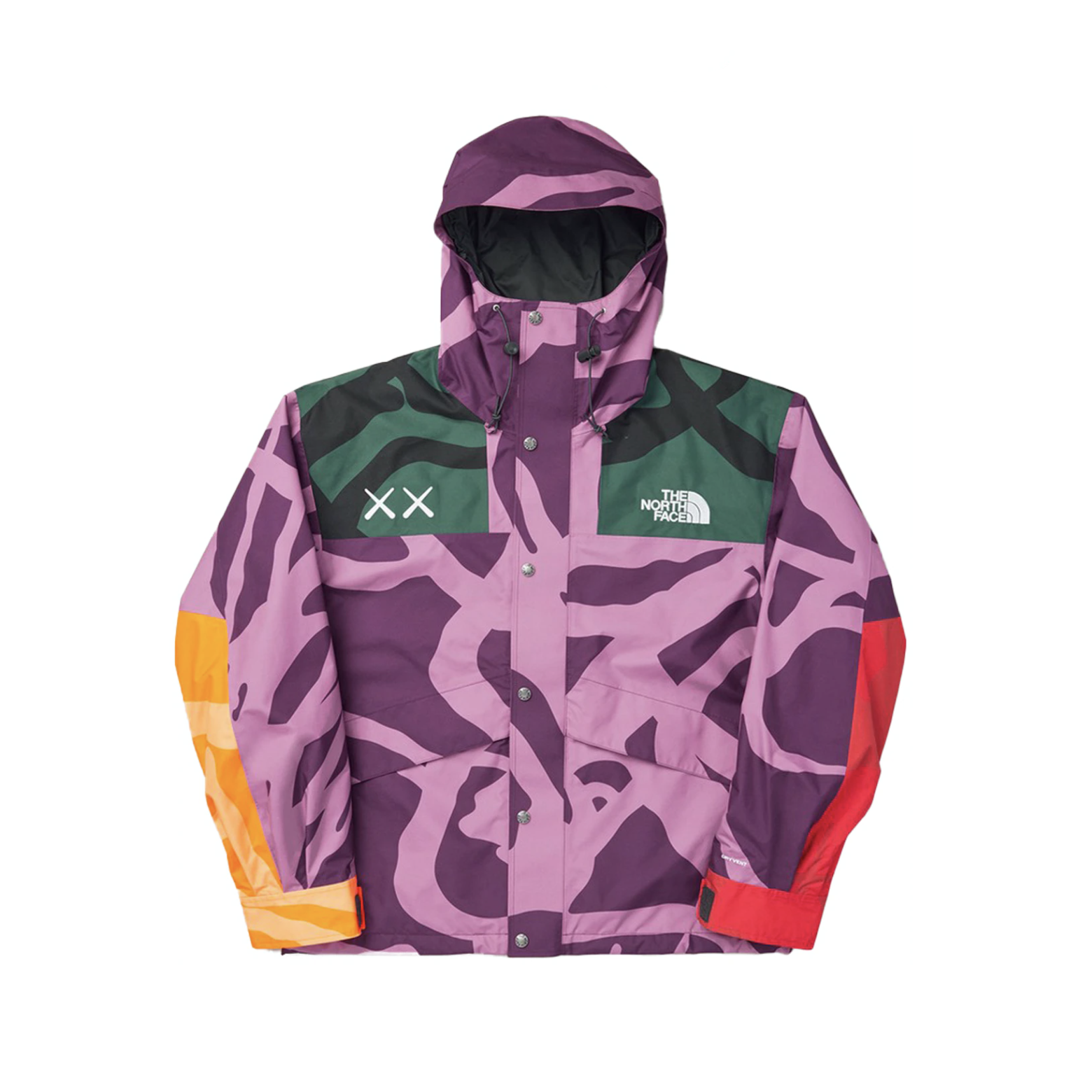 -(B5d04)-THE NORTH FACE X KAWS MOUNTAIN PARKA 聯名款 衝鋒外套 粉紫綠(75Y) 紫綠(764)-NF0A7WLW