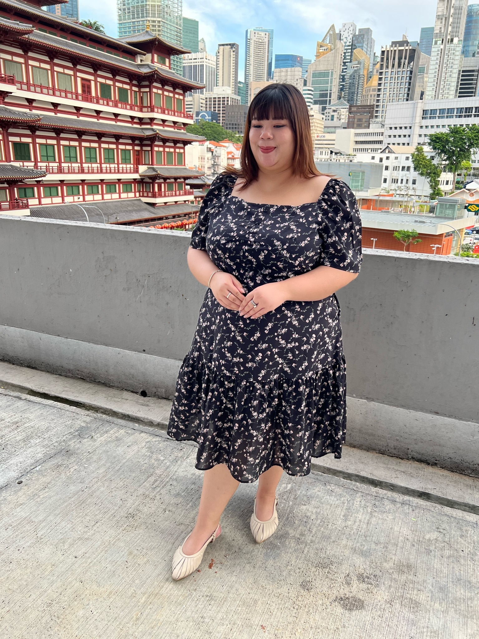 Love+ Georginia Black Floral Dress | Plus Size Dress Si
