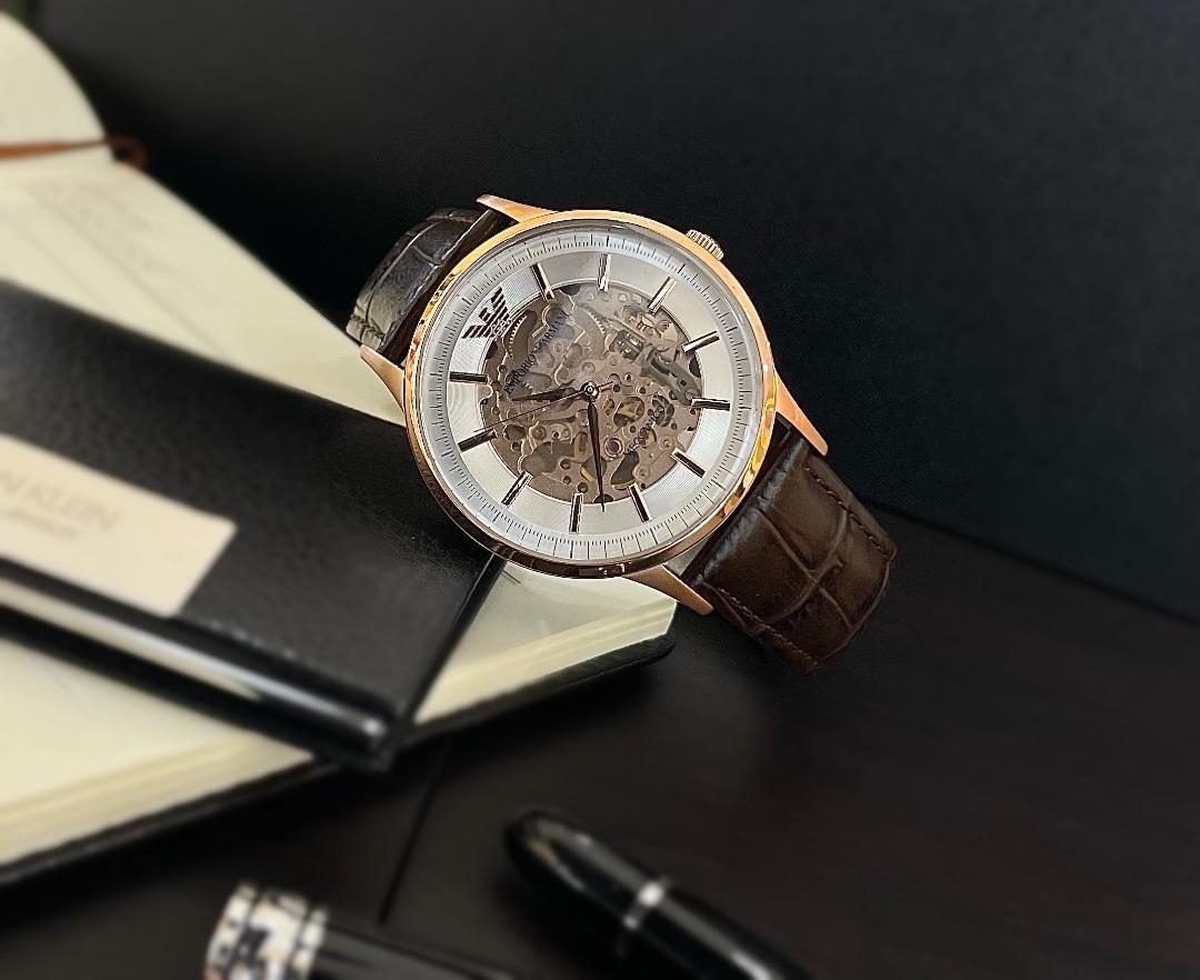 【EMPORIO ARMANI】英倫雅痞機械腕錶 AR60039 (43mm) 現代鐘錶