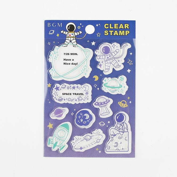【BGM】+Clear Stamp 透明印章組 宇宙飛行