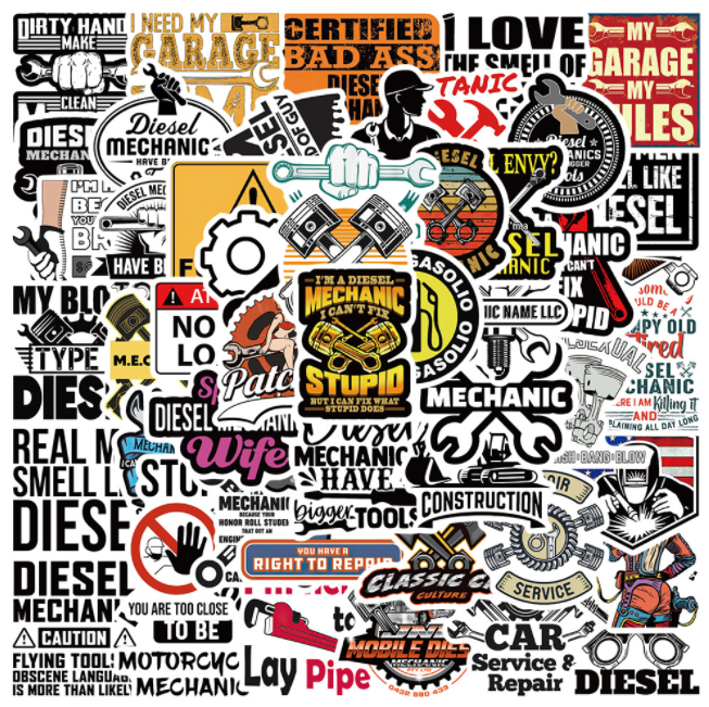 【STCL016】機械工系列設計貼紙50張