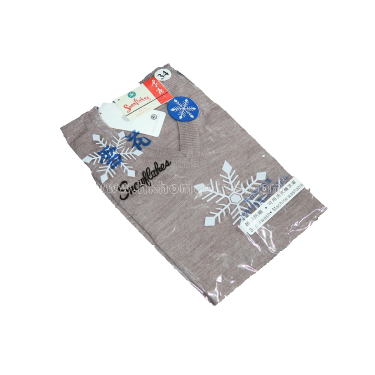 雪花牌: 男裝羊毛防縮V領長袖衫 (32-42碼)