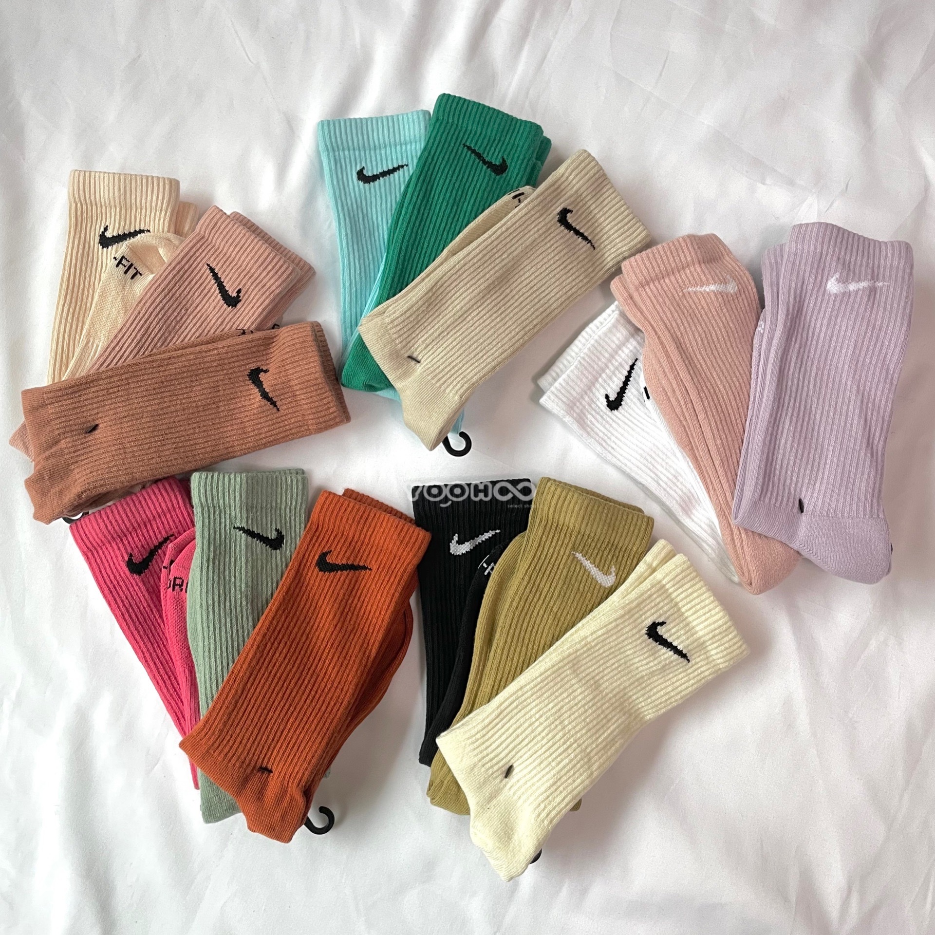 現貨┃三雙一組 NIKE EVERYDAY PLUS LIGHTWEIGHT CREW LOGO SOCKS 卡其 橘色 綠色 長襪