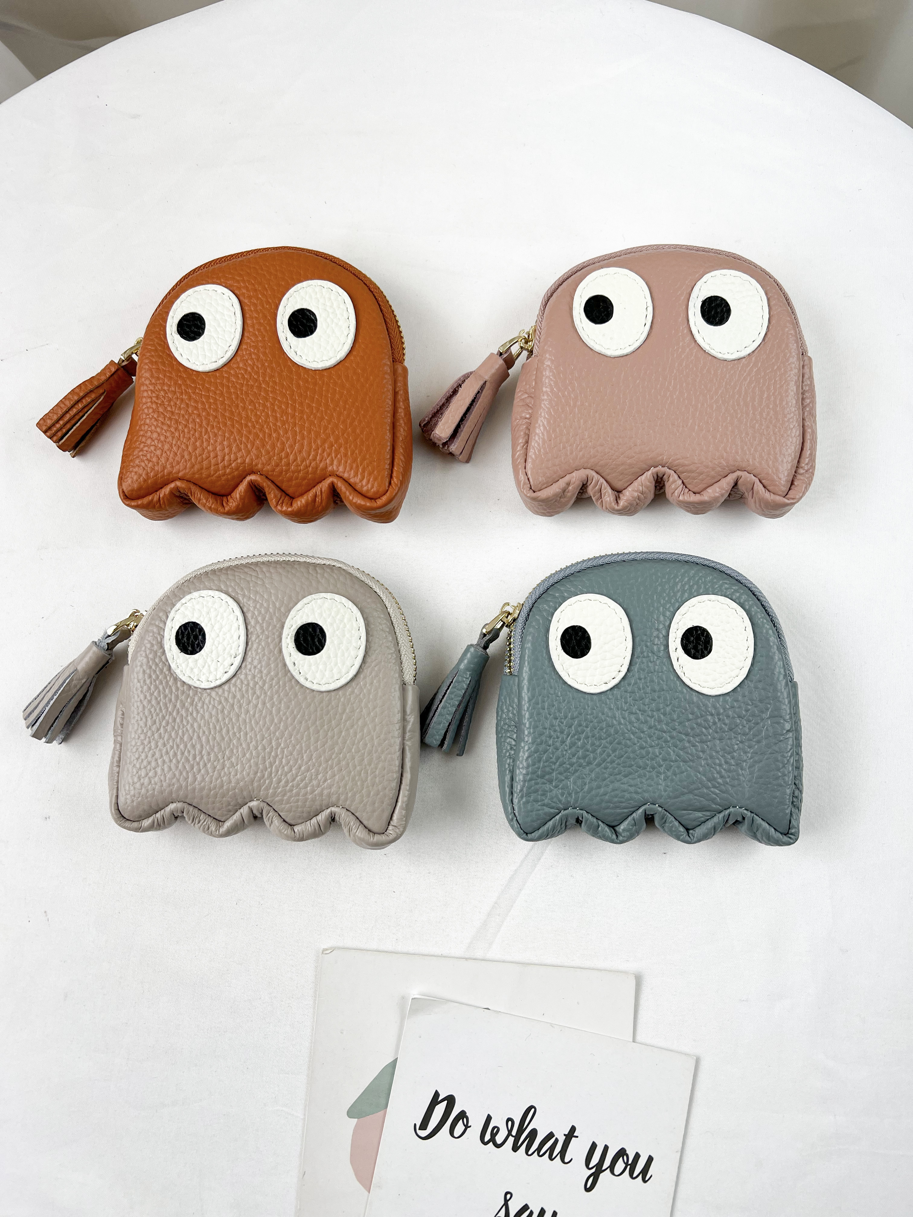 韓國俏皮小精靈真皮牛皮零錢包 #3327