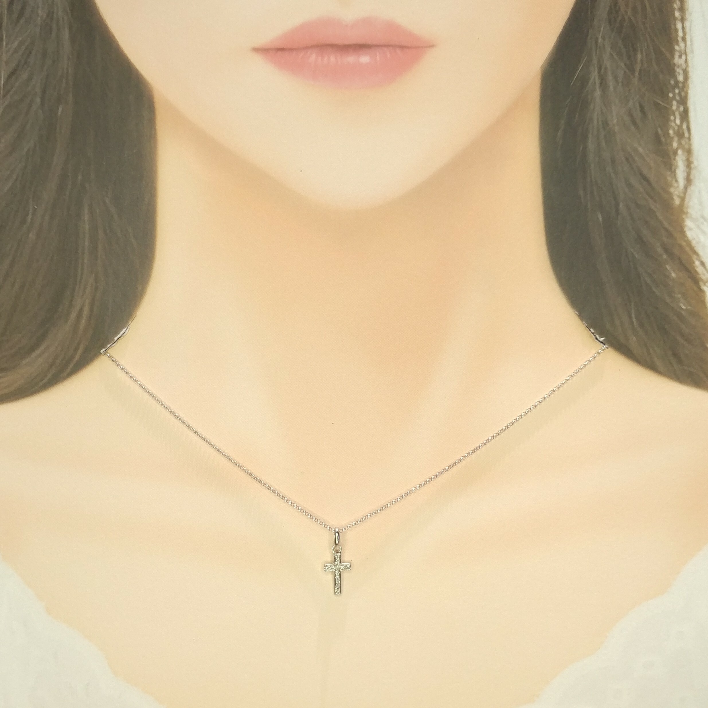 18K White Gold 0.05ct Diamond Pendant