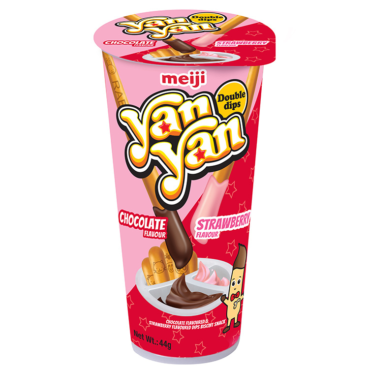 明治 雙醬洋洋棒餅乾/巧克力與草莓口味