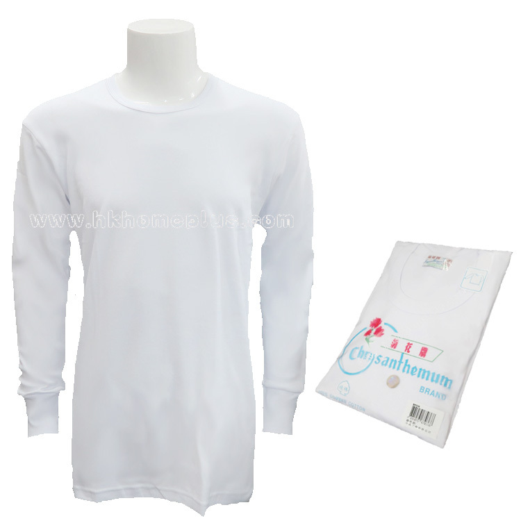 3件裝 菊花牌 男裝圓領長袖衫 (32-46碼)