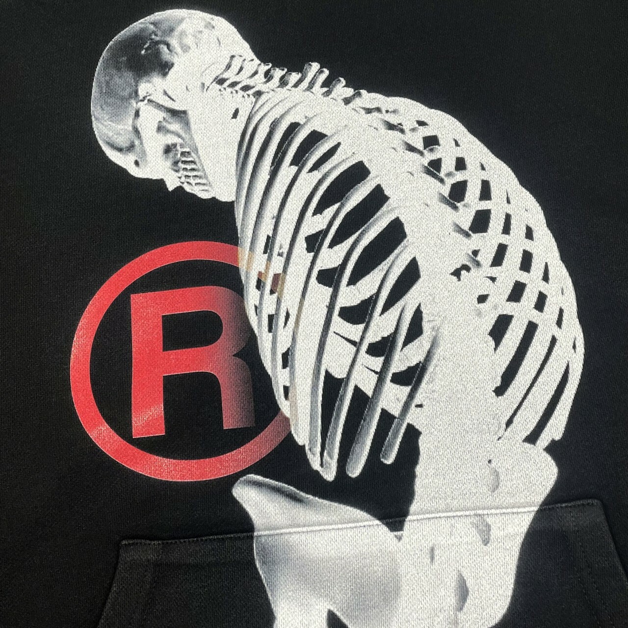 RENAISSANCE 黑紅 R LOGO 骨骼 骷髏帽T