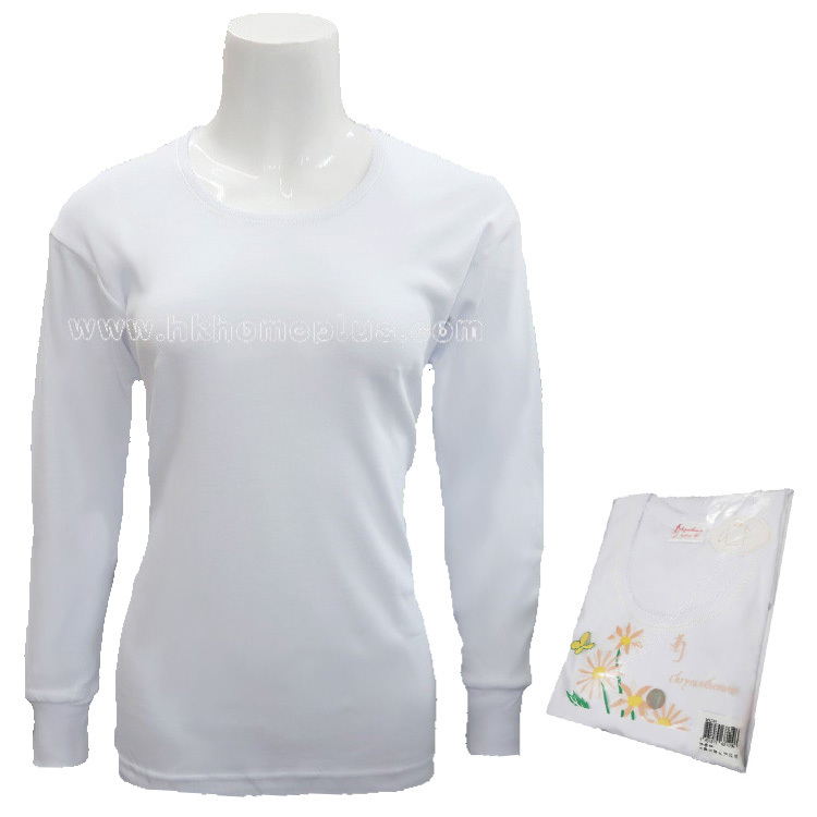 3件裝 菊花牌: 女裝花邊圓領長袖衫 (S-XL碼)