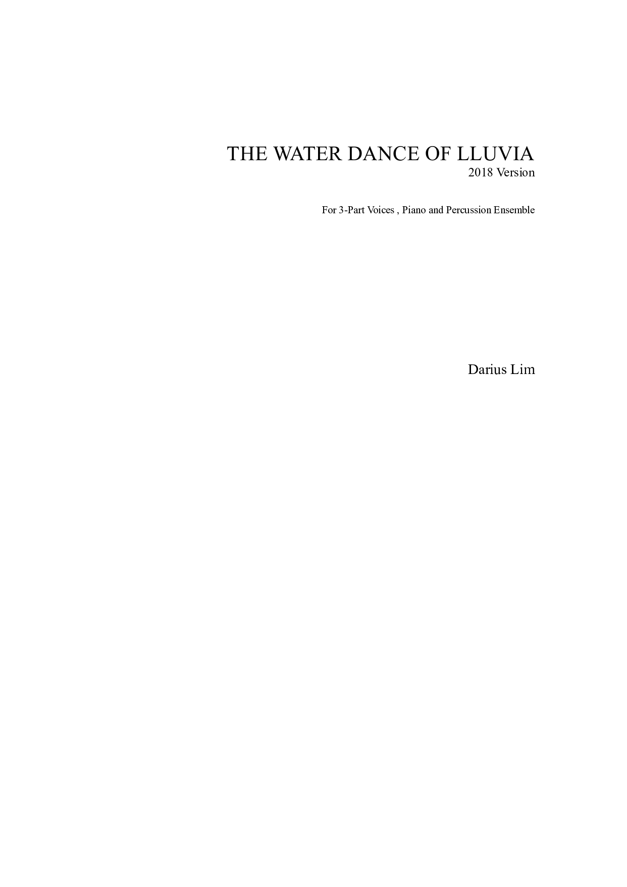 【同聲三部】《The Water Dance of Lluvia》