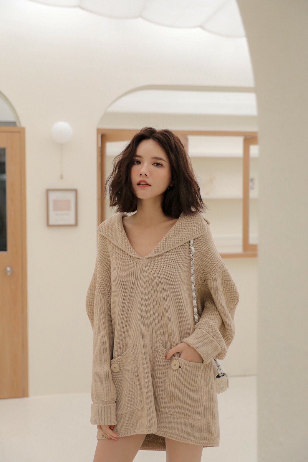 闆娘第一名針織上衣 (奶茶色)