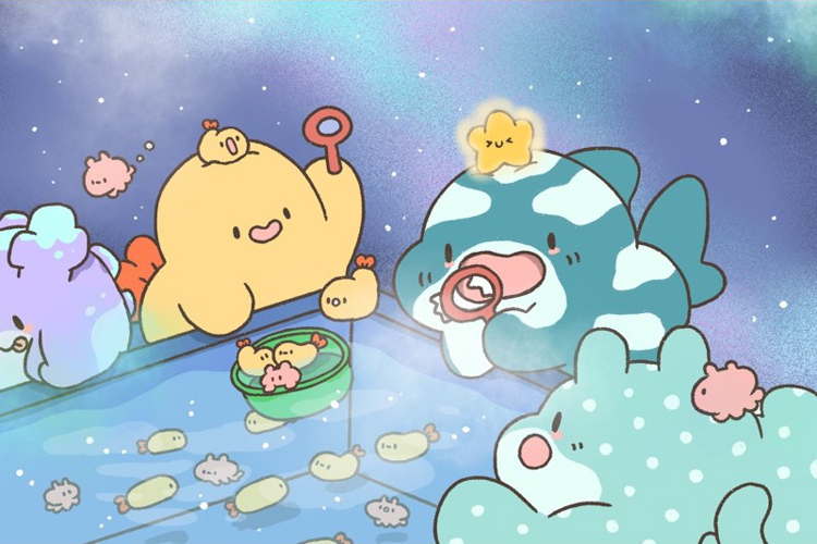 Crazy eyes 瘋狂眼珠｜明信片｜祭典的撈撈炸蝦攤販