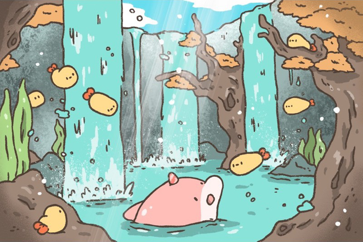 Crazy eyes 瘋狂眼珠｜明信片｜粉色海豚銀河瀑布