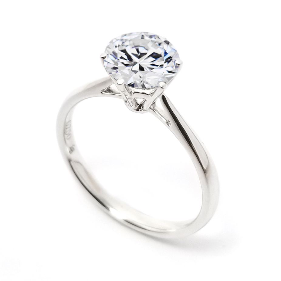 18K白金六爪幼身戒指托 (RS62H6055)