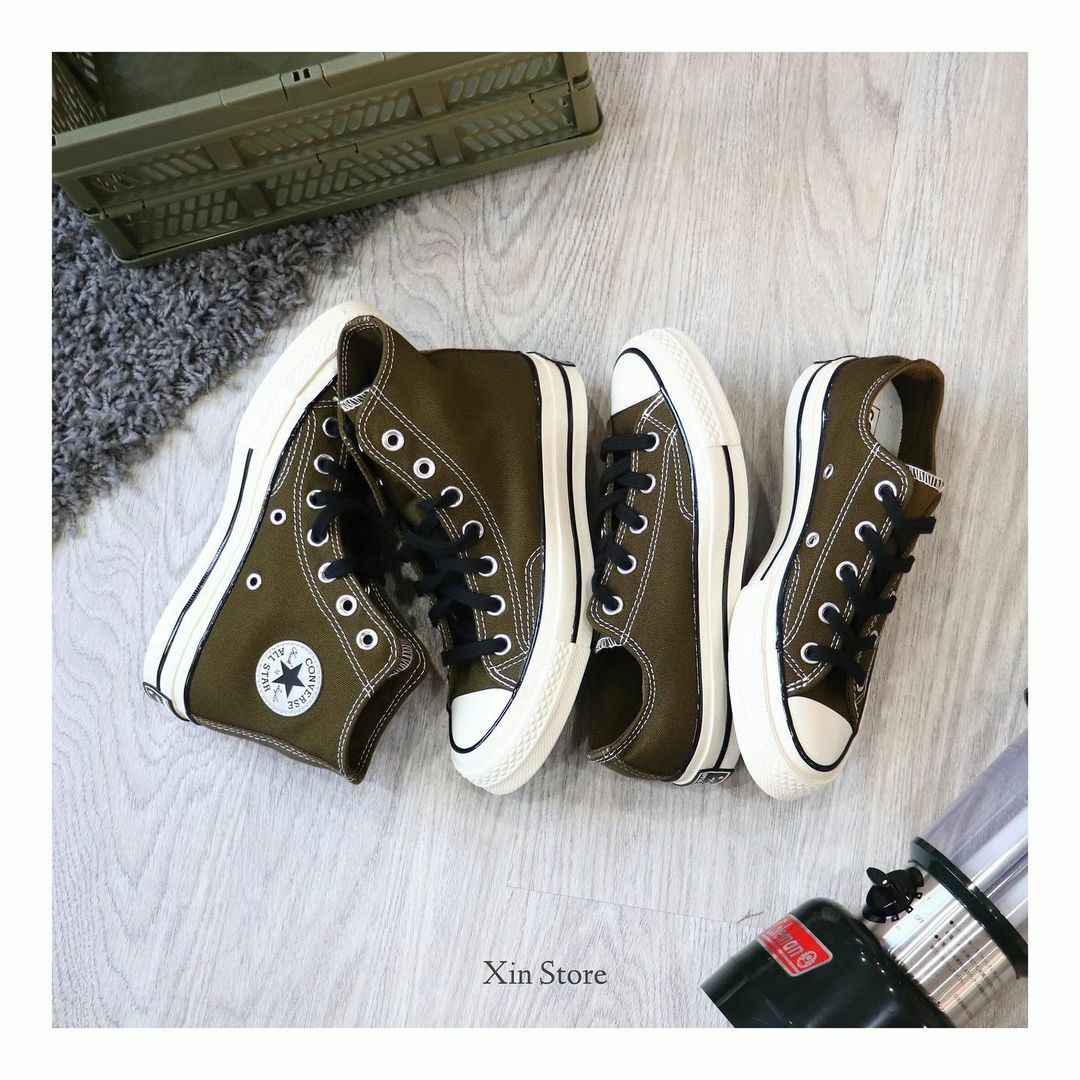 【現貨】Converse Chuck All Star 1970 低筒 高筒 反光徽章 黑鞋帶 橄欖綠
