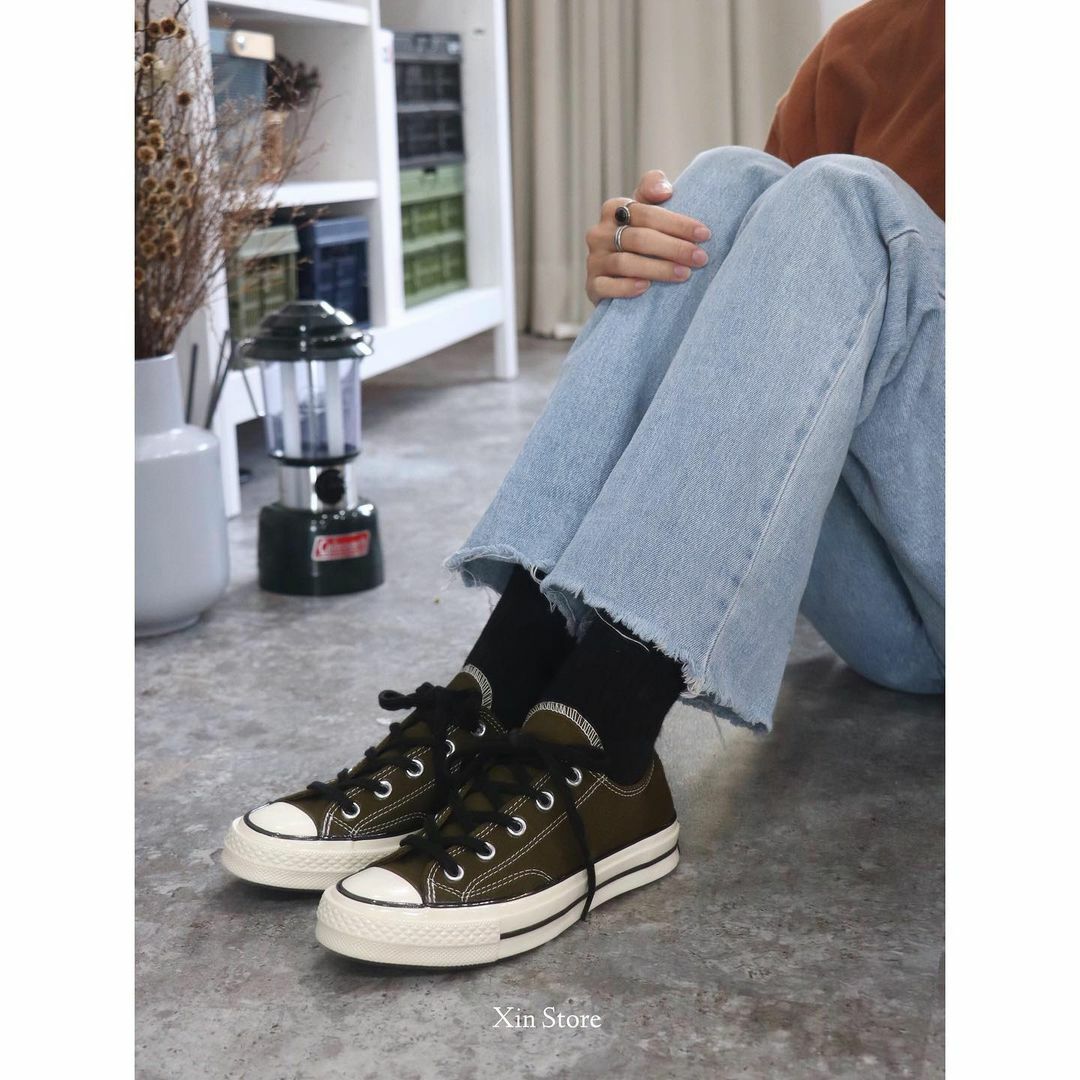 【現貨】Converse Chuck All Star 1970 低筒 高筒 反光徽章 黑鞋帶 橄欖綠