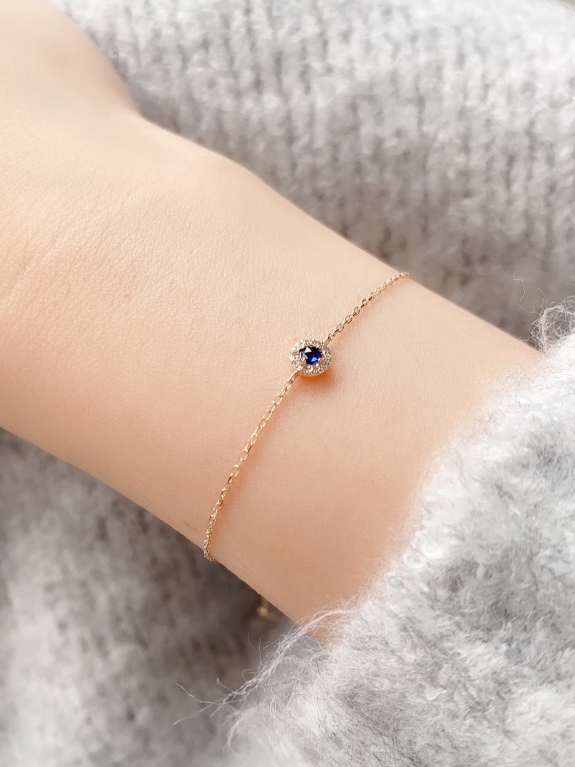 藍寶小花簇手鍊