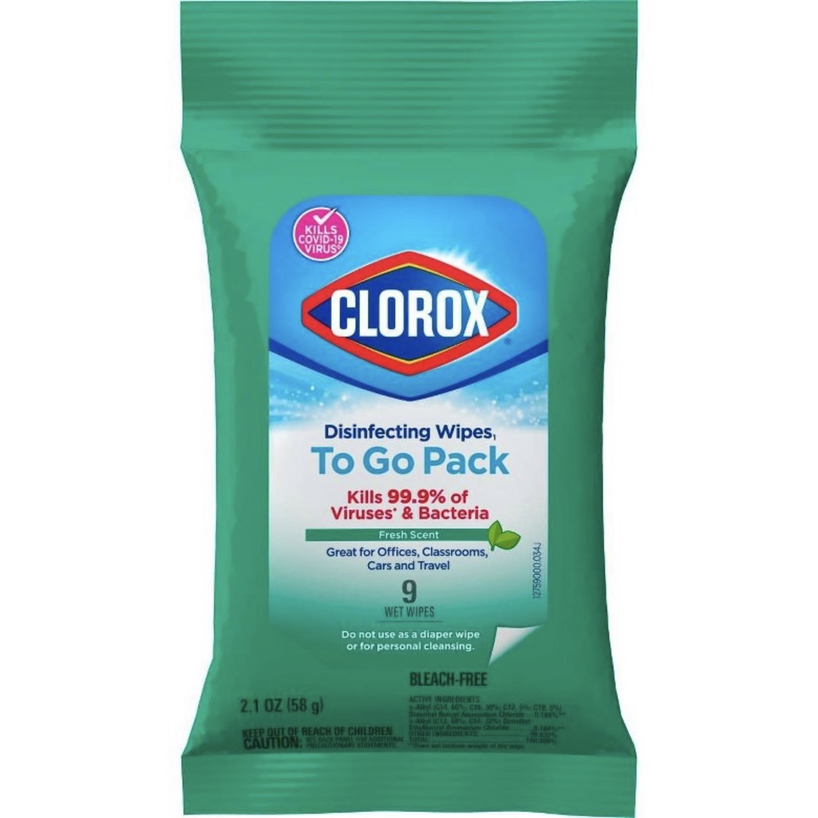 抗疫小幫手🖐🏻Clorox - 消毒濕紙巾 9片裝 便攜款