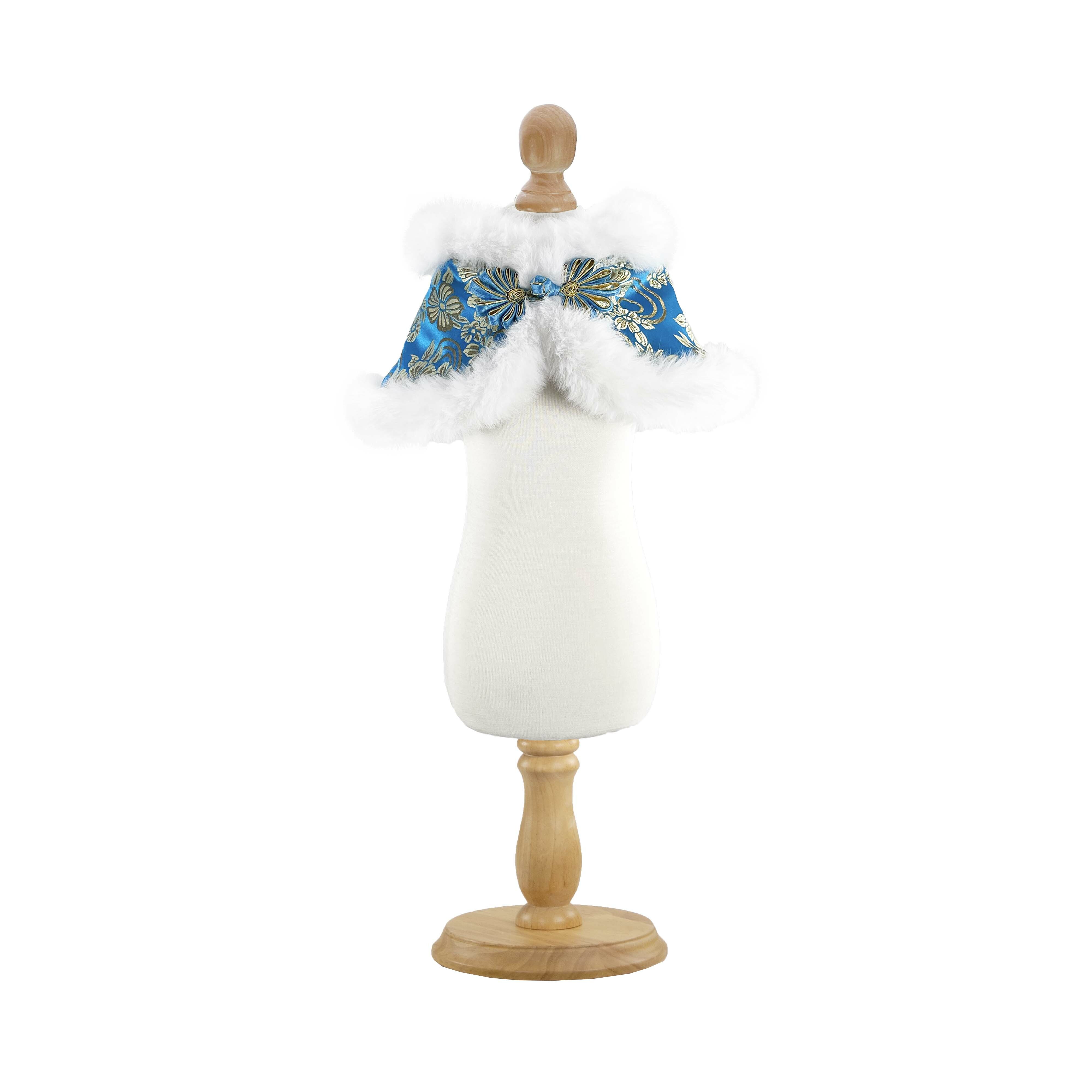 Chinese Chic Damask Shine Blue Cape