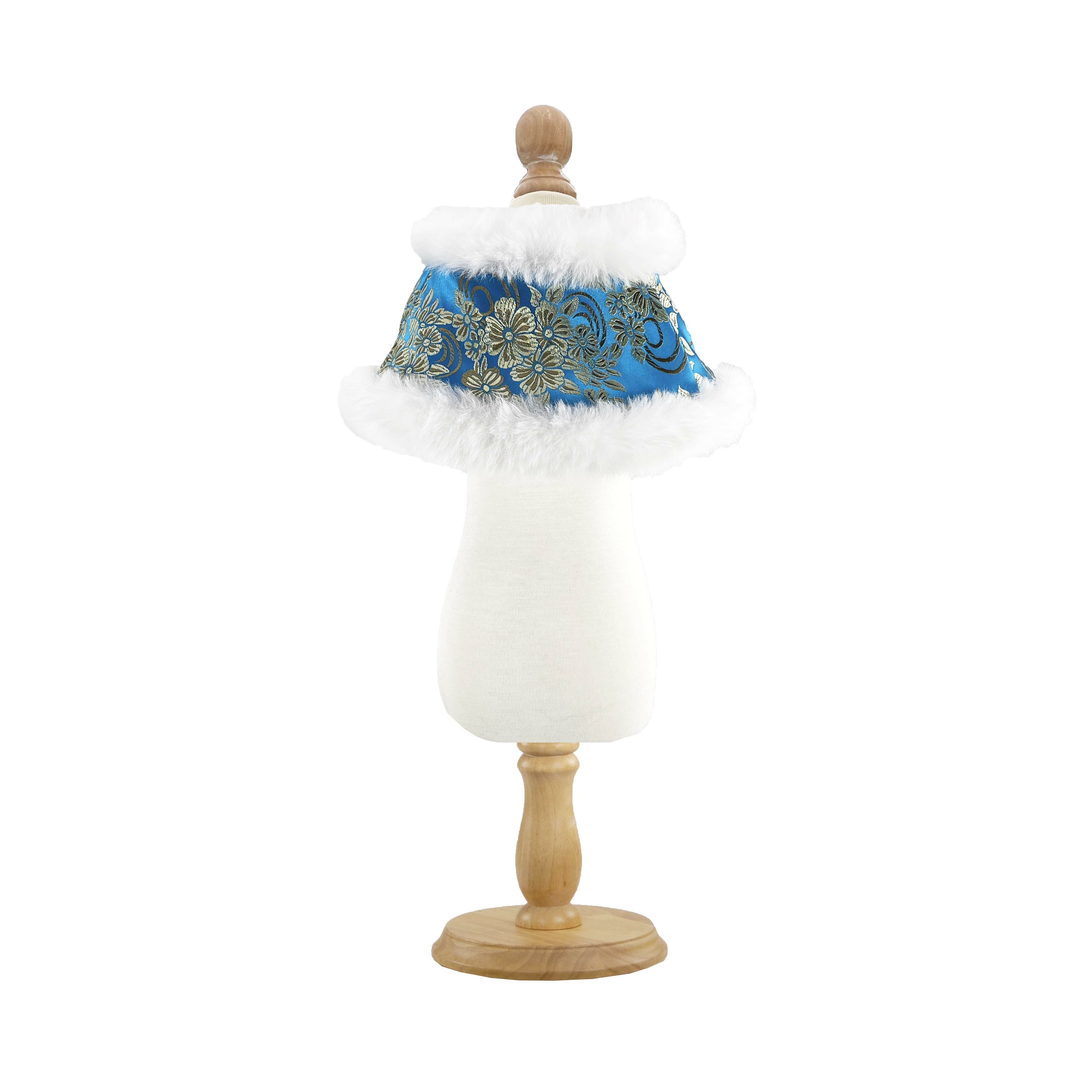 Chinese Chic Damask Shine Blue Cape