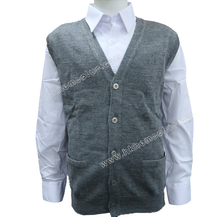 TE: 童裝純羊毛開鈕背心 (6-16碼)