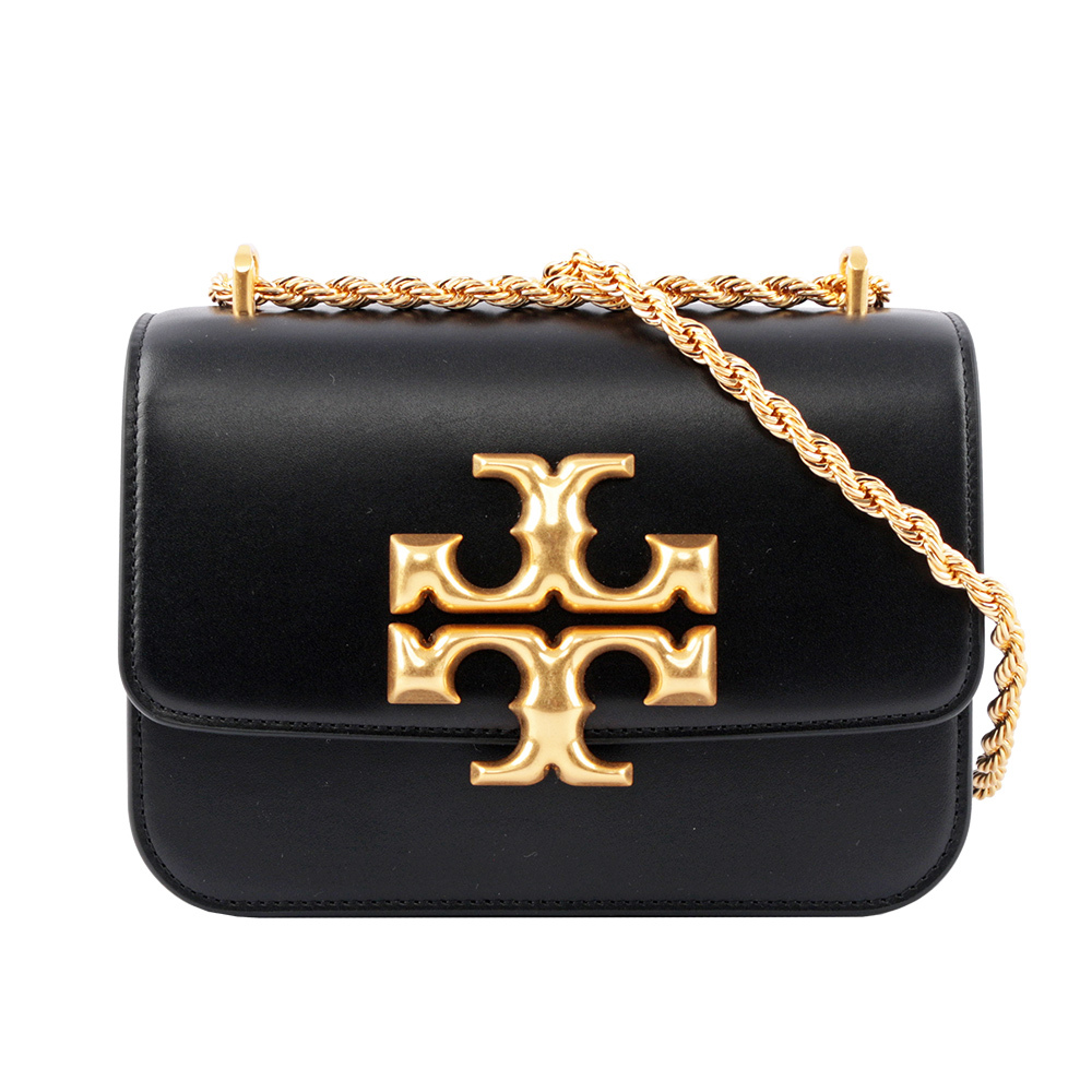 【TORY BURCH】Eleanor 大標誌翻蓋小款二用包(黑色)