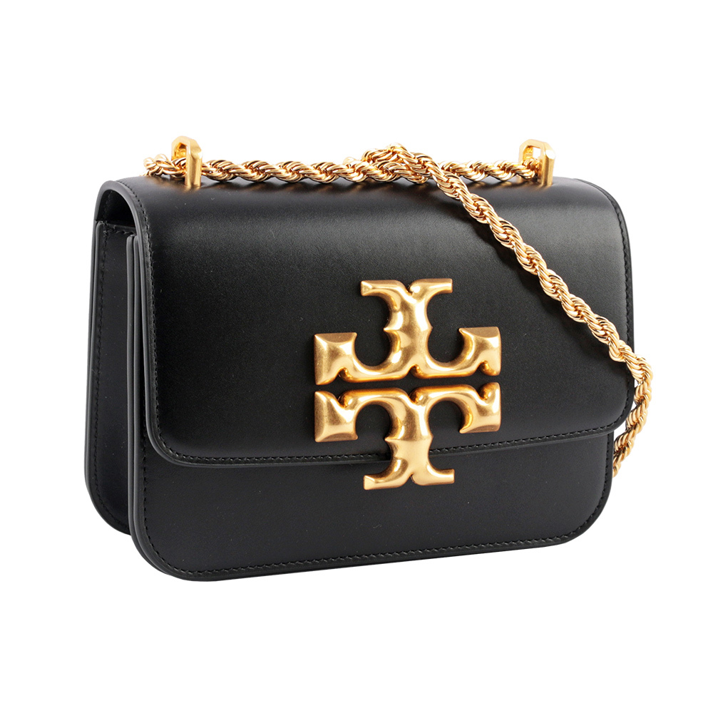 【TORY BURCH】Eleanor 大標誌翻蓋小款二用包(黑色)