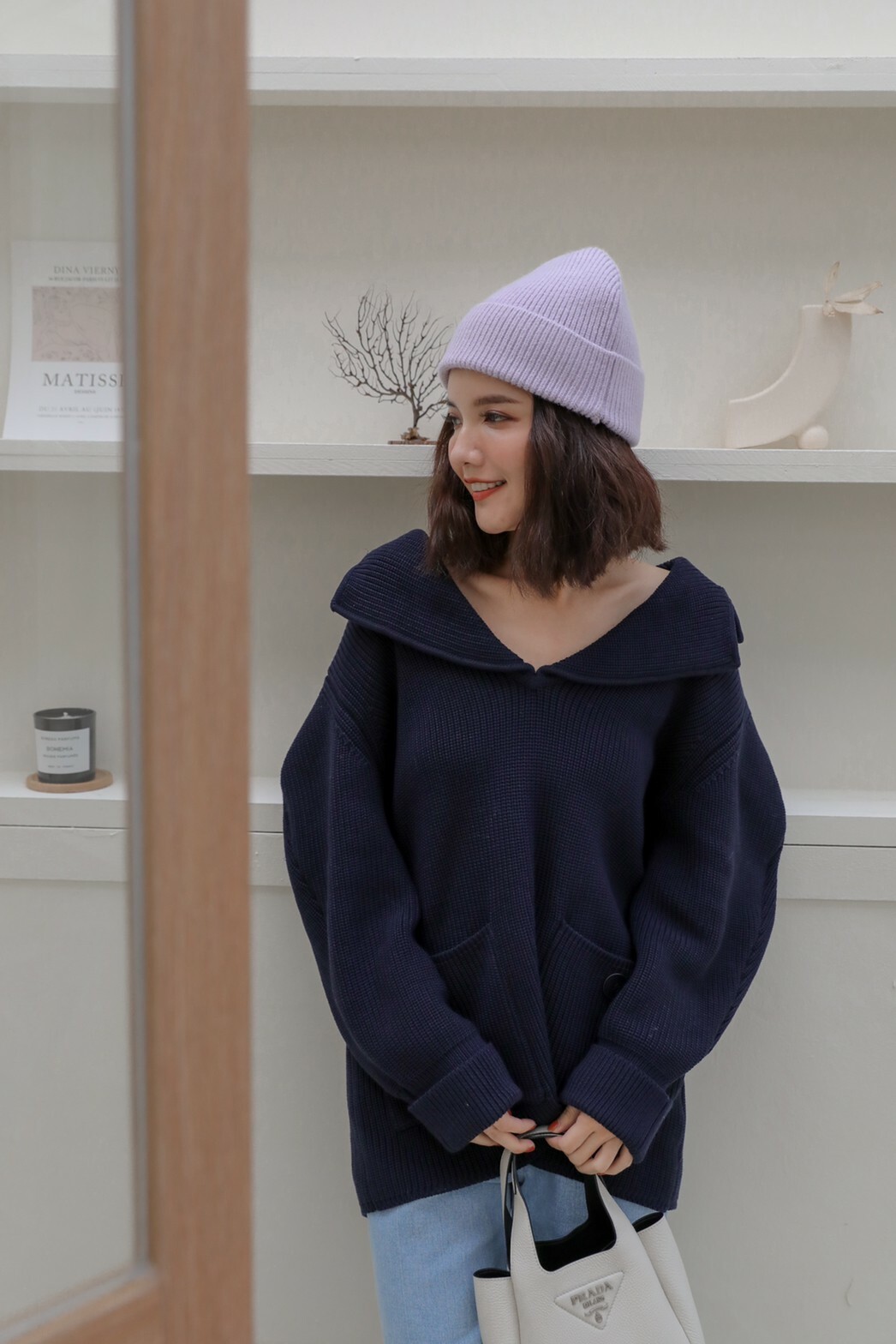 韓妞毛帽 (淺紫)