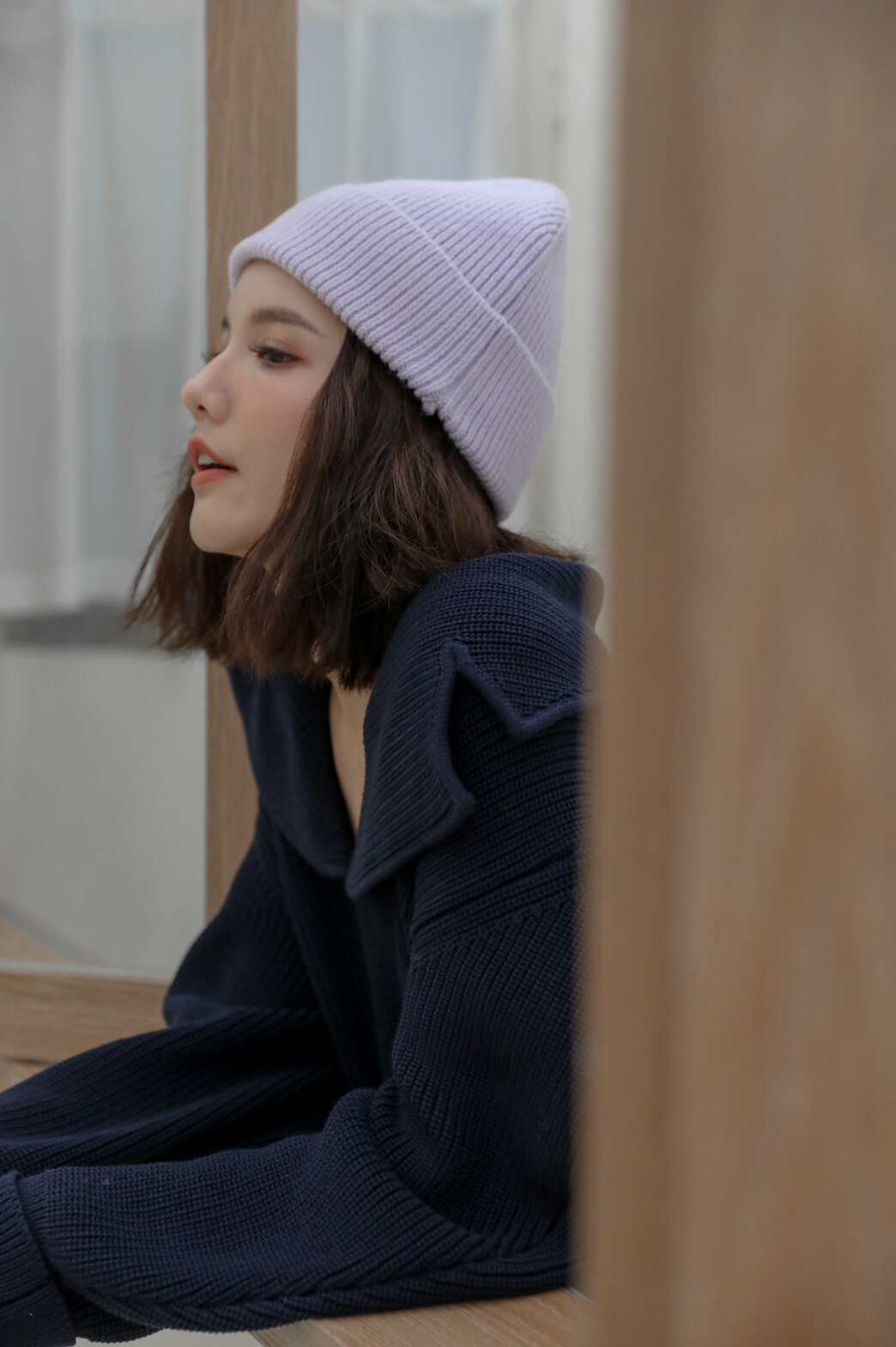 韓妞毛帽 (淺紫)