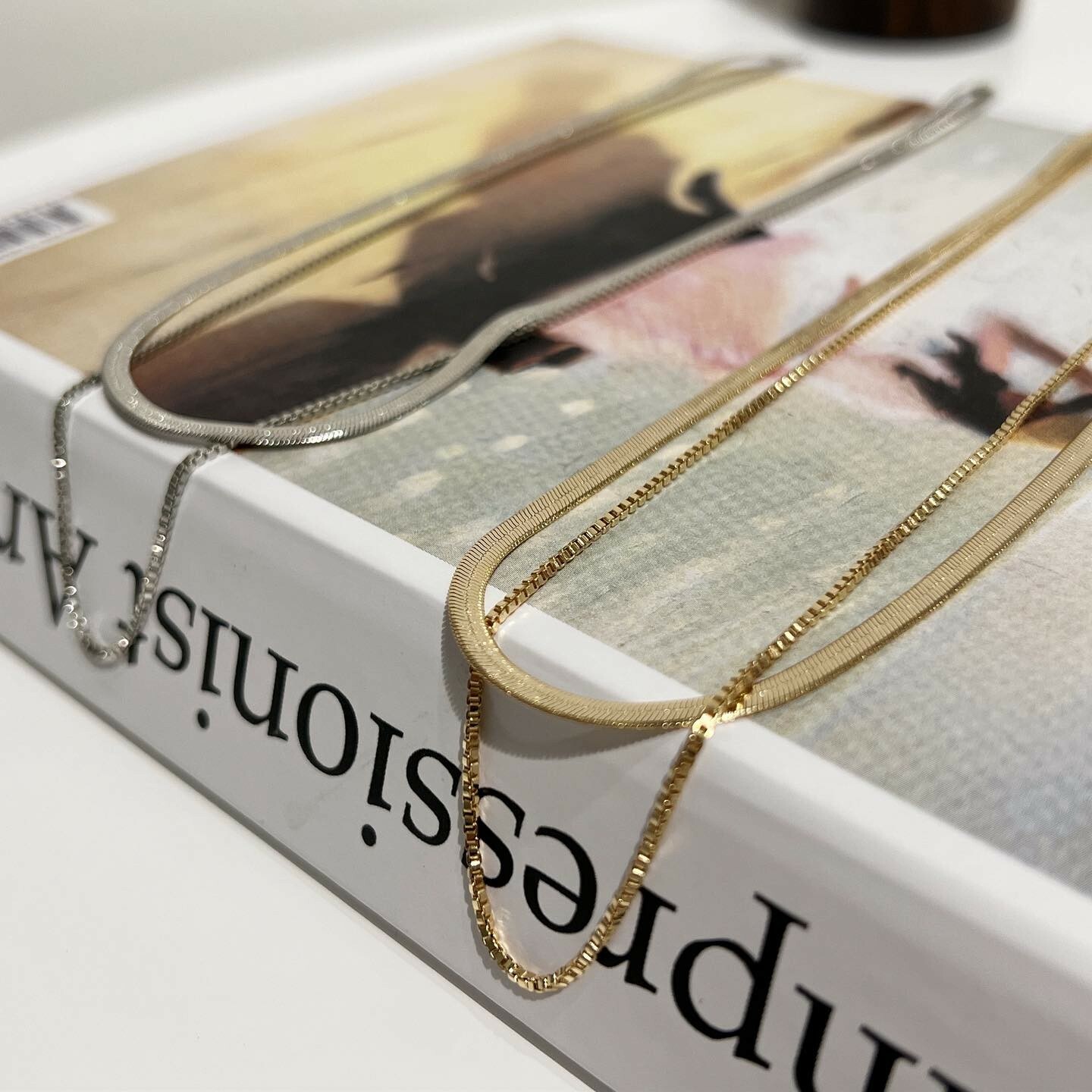 韓國高質感蛇鍊項鍊。兩色