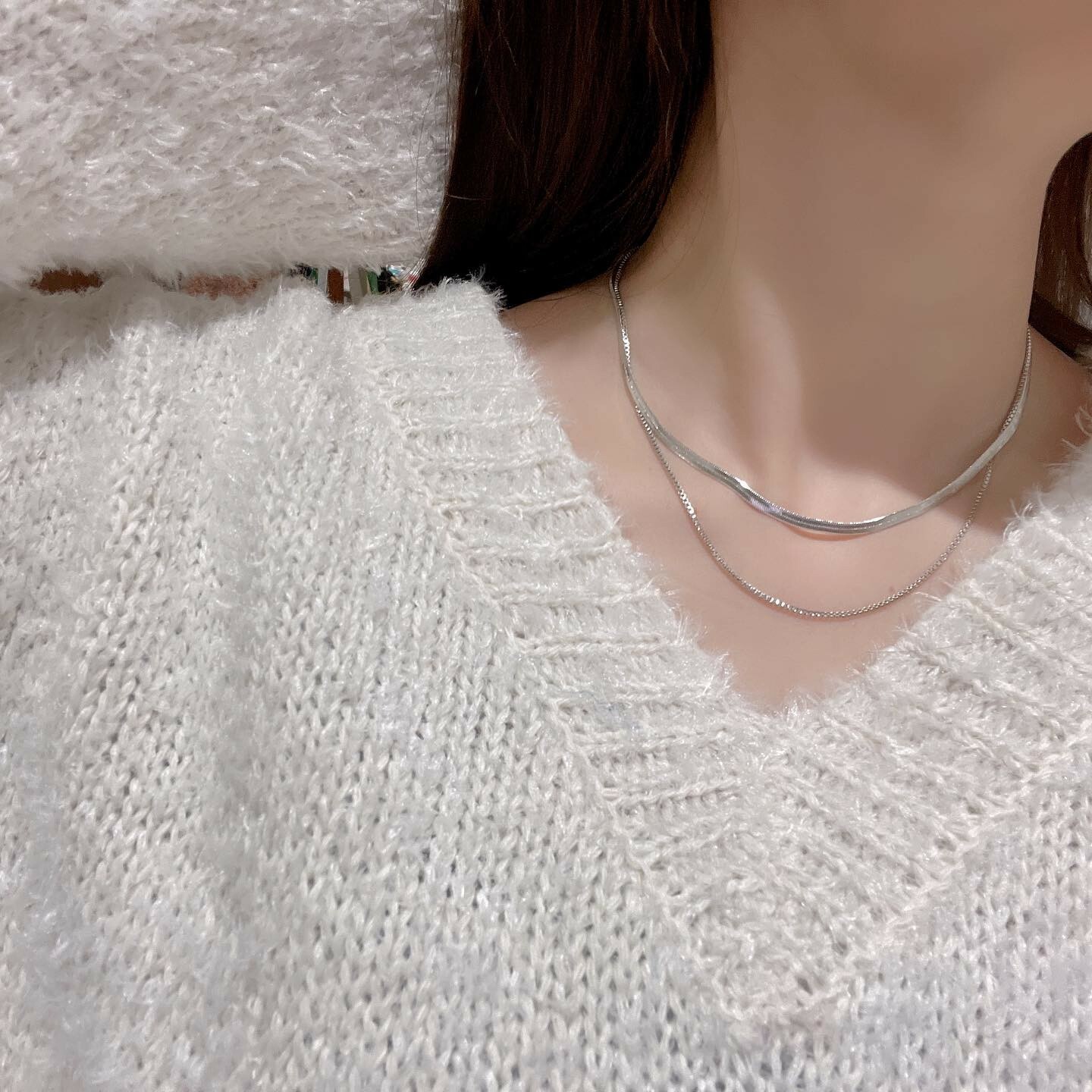 韓國高質感蛇鍊項鍊。兩色