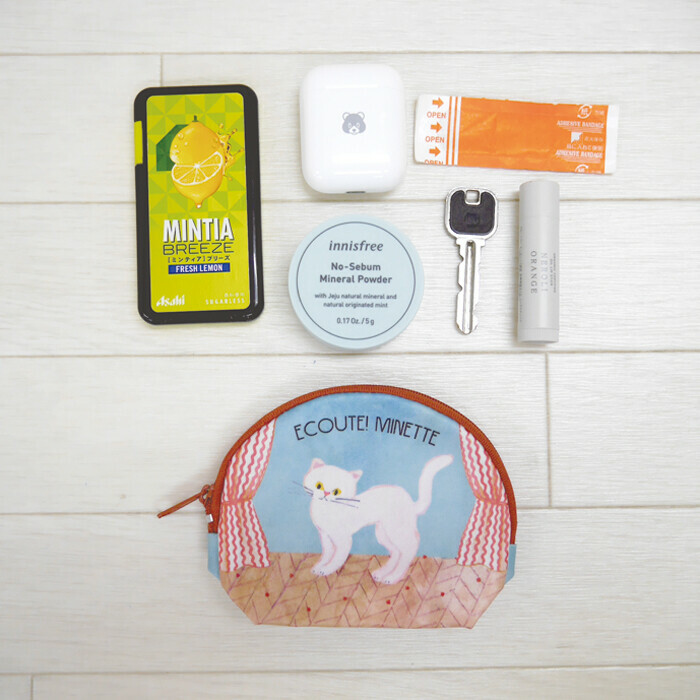 [日本制] 貓咪圓形拉鏈小袋