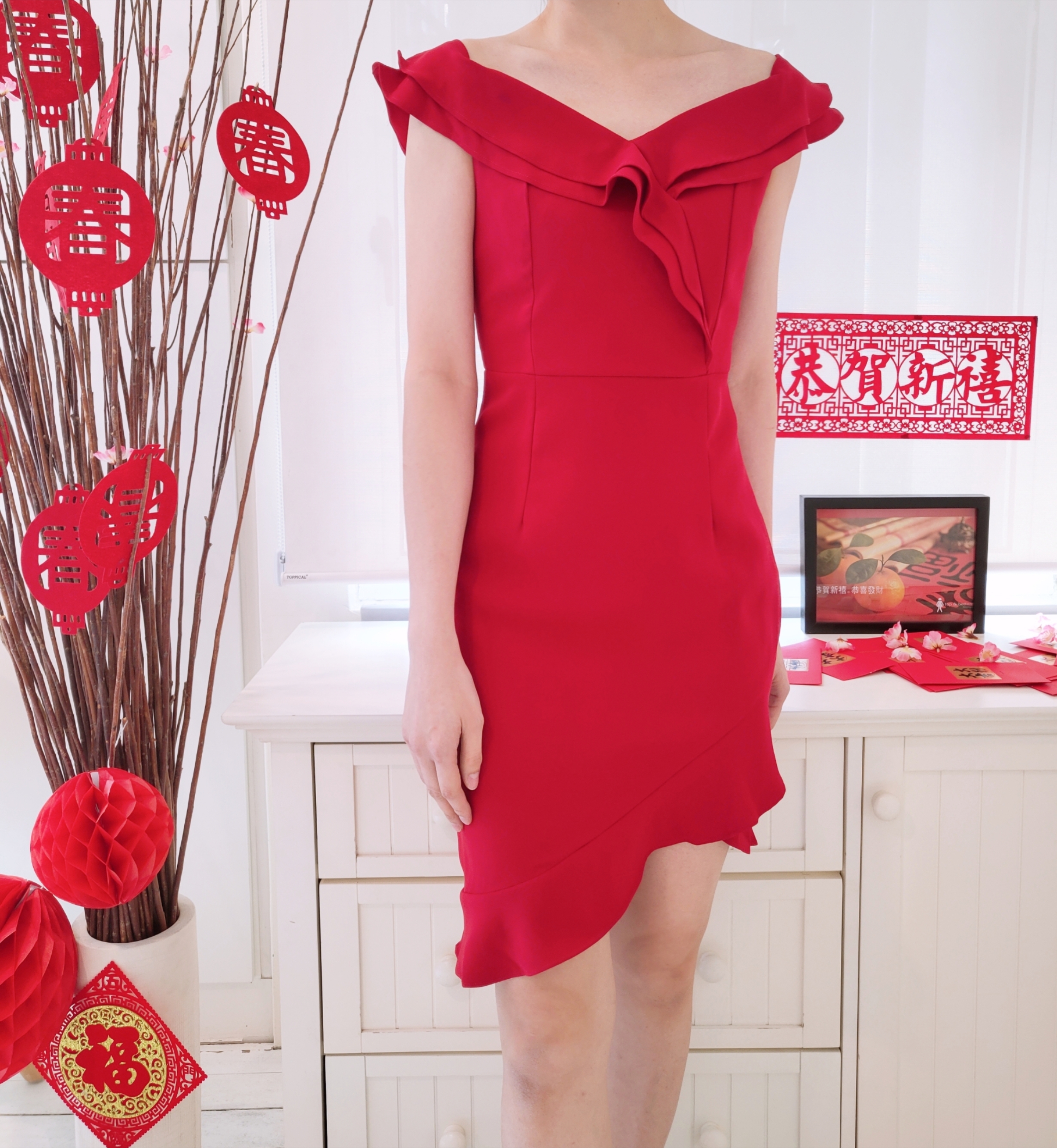 DROP SHOULDER PENCIL DRESS