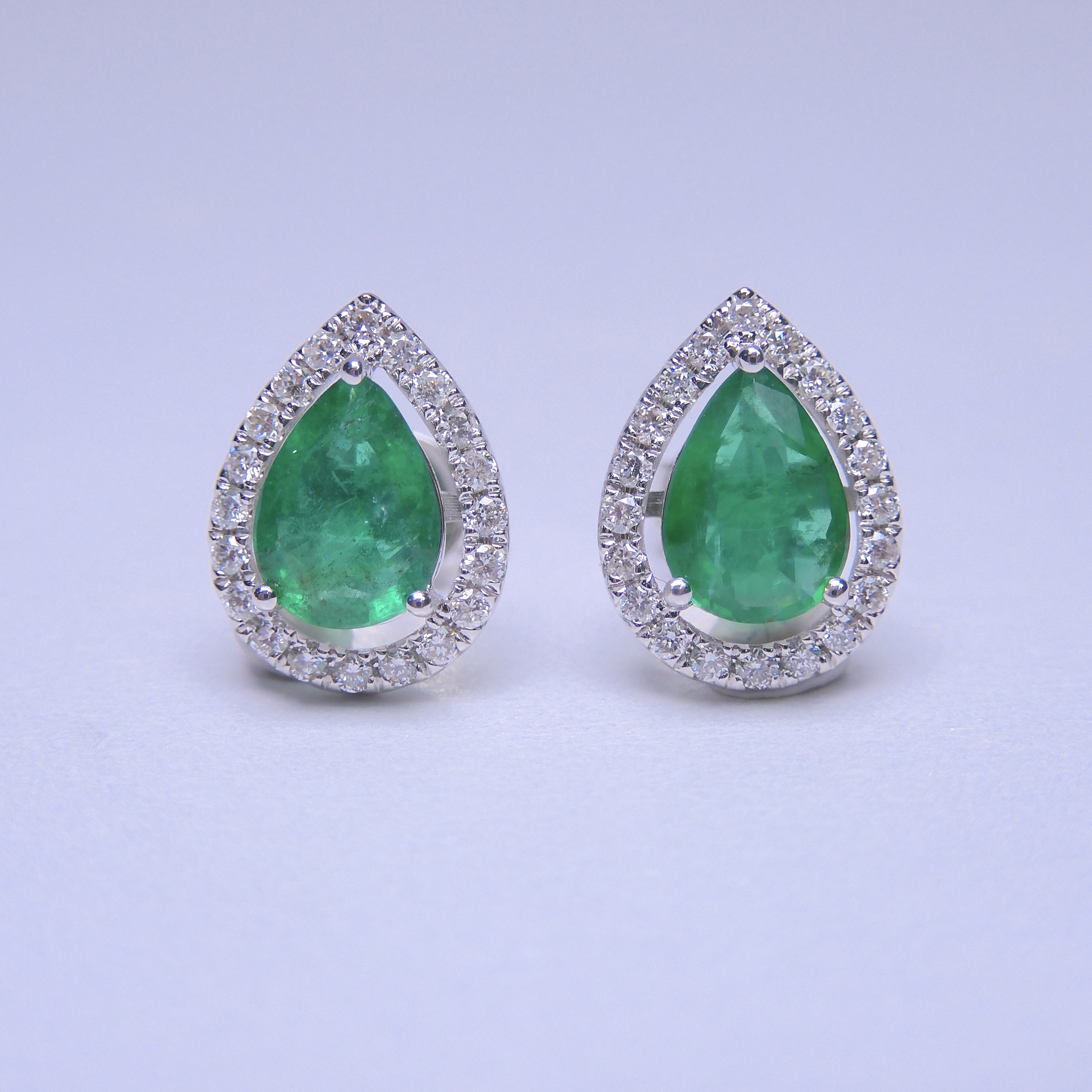 18K金 1.16ct 綠寶石耳釘